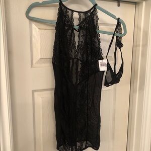 Frederick's of Hollywood Black Lace Chemise